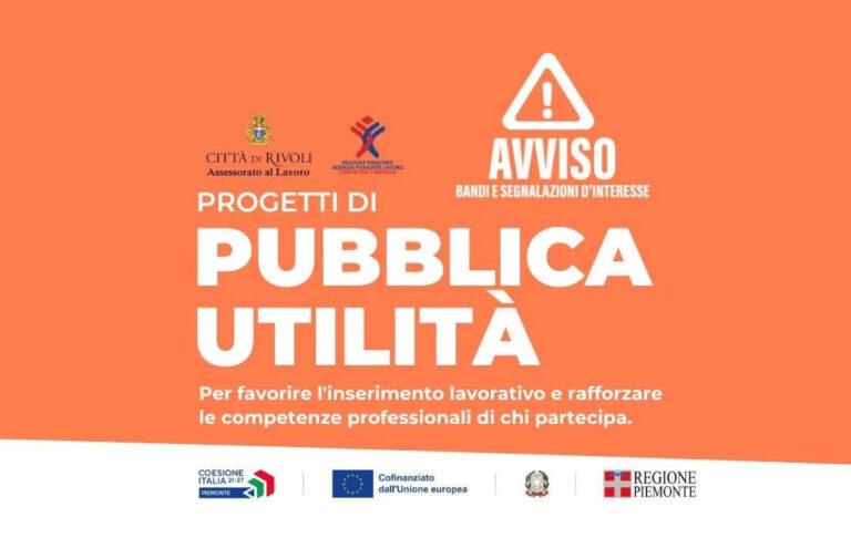 Rivoli, al via i Progetti di Pubblica Utilità: candidature aperte dal 25 agosto